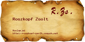 Roszkopf Zsolt névjegykártya